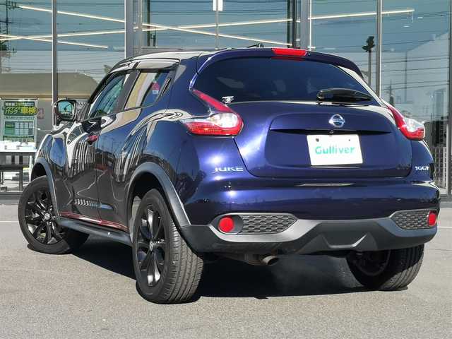 日産 ジューク 16GT パーソナライズ 茨城県 2016(平28)年 6.6万km アズライトブルー 純正ナビ/【iPod・SD・ラジオ・TV・ウォークマン・USB・CD・DVD・Blu-ray・HDMI・VTR・AUX】/ETC/Bカメラ/MTモード付AT/横滑り防止装置/衝突被害軽減システム/オートライト/Fフォグ/キセノンライト/社外フロアマット/純正アルミホイール/スマートキー/プッシュスタート