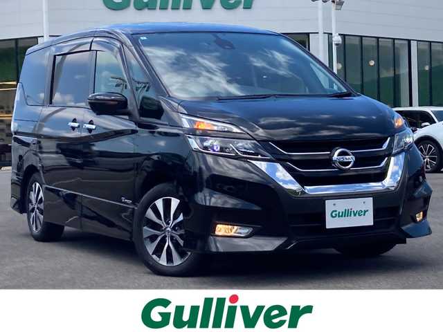 日産 セレナ ハイウェイスター Vセレクション 佐賀県 2018(平30)年 5.3万km ダイヤモンドブラック 純正9インチナビ/アラウンドビューモニター/プロパイロット/エマージェンシーブレーキ/LDW/クリアランスソナー/両側パワースライドドア/ハンズフリーオートスライドドア/電動パーキングブレーキ/オートブレーキホールド/スマートルームミラー/ステアリングリモコン/プッシュスタート/インテリジェントキー/LEDヘッドライト/フォグライト/純正アルミホイール