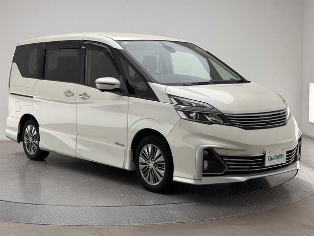 日産 セレナ ライダー 愛知県 2016(平28)年 9万km ブリリアントホワイトパール ワンオーナー/純正ナビ/フルセグ CD DVD BT MSV/純正フリップダウンモニター/レーダークルーズコントロール/エマージェンシーブレーキ/プロパイロット/LKA/パーキングアシスト/コーナーセンサー/インテリジェントルームミラー/アラウンドビューモニター/ドライブレコーダー/ETC/両側パワースライドドア/LEDヘッドライト/LEDフォグライト/オートライト/スマートキー