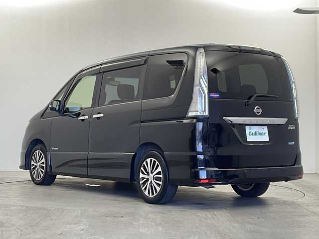 日産 セレナ ハイウェイスター Vセレ +Safty 栃木県 2014(平26)年 7.5万km ダイヤモンドブラック 純正ナビ/（BT/フルセグ/CD/DVD/AM/FM)/全方位カメラ/ハーフレザーシート/両側パワースライドドア/衝突軽減システム/横滑り防止/車線逸脱抑制機能/ドライブレコーダー/クルーズコントロール/ＥＴＣ/電動格納ミラー/純正アルミホイール/純正フロアマット/プッシュスタート/スマートキー