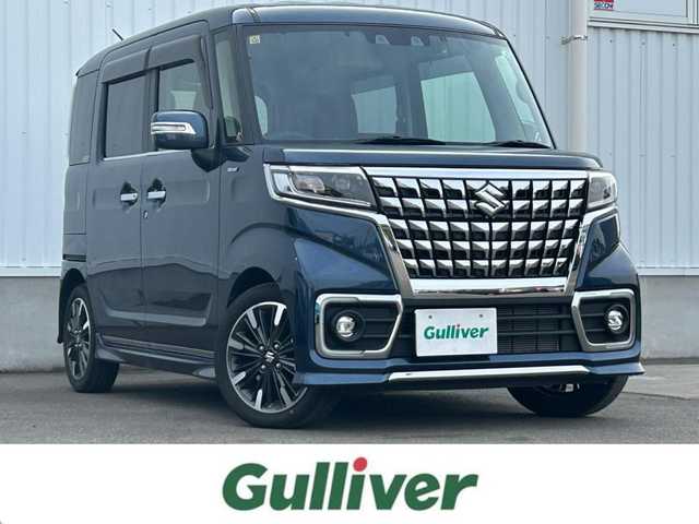 スズキ スペーシア カスタム HYBRID XS 愛媛県 2023(令5)年 1.7万km インディゴブルーメタリック デュアルカメラブレーキサポート/両側パワースライドドア/レーダークルーズコントロール/社外8型メモリナビ/フルセグテレビ/Bluetooth接続/ETC/ドライブレコーダー/アイドリングストップ/バックカメラ/レーンキープアシスト/オートライト/オートマチックハイビーム/純正フロアマット/純正ドアバイザー/純正15インチアルミホイール/横滑り防止装置/スマートキー/プッシュスタート