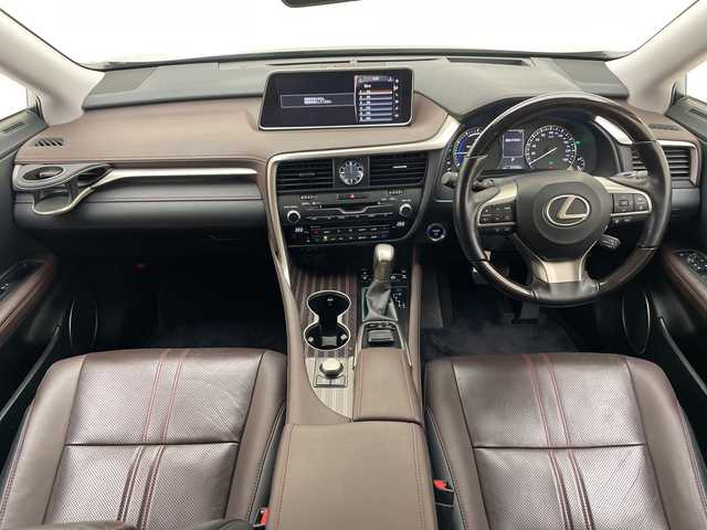 レクサス ＲＸ 450h バージョンL 愛知県 2018(平30)年 3.2万km グラファイトブラックガラスフレーク レクサスセーフティセンス/純正12.3型ナビ　SDカードなし/三眼LEDヘッドライト/全方位カメラ/レーダークルーズコントロール/シートヒーター/エアシート/バックカメラ/電動リアゲート/パワーシート/ヘッドアップディスプレイ/コーナーセンサー/純正アルミホイール/ETC2.0/ブラインドスポットモニター/ステアリングヒーター/オートマチックハイビーム/ドライブレコーダー/衝突軽減システム/フルセグ/CD DVD/Bluetooth/ステアリングスイッチ/スマートキー/プッシュスタート