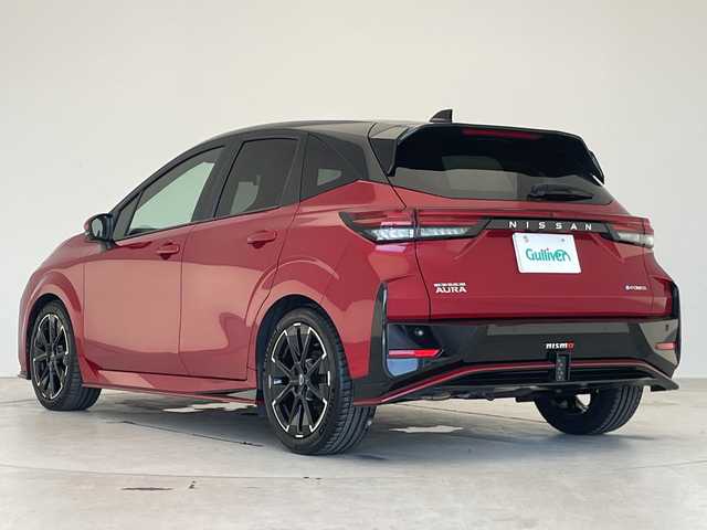 日産 オーラ ニスモ 愛知県 2023(令5)年 2.4万km ガーネットレッド/スーパーブラック 2トーン プロパイロット/ハンドル支援/純正9型ナビ/フルセグ/バックカメラ/ニスモエアロ/RECAROシート/純正アルミホイール/カーボン調パネル/ワイヤレス充電器/ブラインドスポットモニター/HDMI/ステアリングスイッチ/スマートキー/プッシュスタート