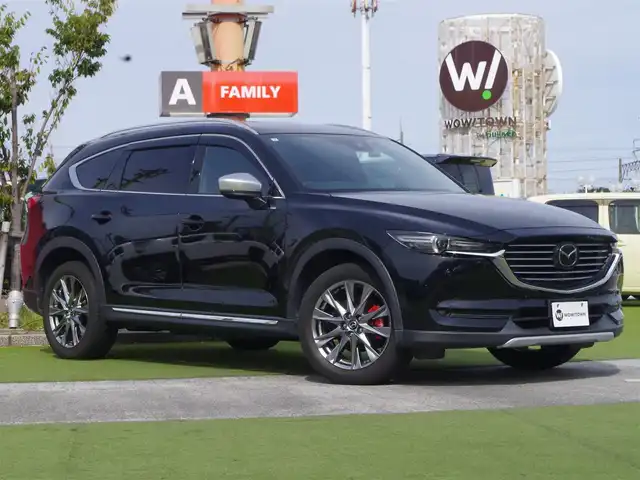 マツダ ＣＸ－８ 25S Lパッケージ 千葉県 2019(平31)年 3.1万km ジェットブラックマイカ スマートシティブレーキサポート/レーンキープ・アシスト・システム/ブラインドスポットモニタリング/アクティブ・ドライビング・ディスプレイ/パワーバックドア/ブラウンレザーシート/前席パワーシート/エアシートシートヒーター/純正SDナビ/地デジTV/【DVD/CD再生機能　Bluetooth接続】/360°ビュー・モニター/ドライブレコーダー（前後撮影）/革巻きステアリング/ステアリングヒーター/ステアリングスイッチ/ETC/LEDヘッドライト/フォグライト/ウインカーミラー/コーナーセンサー/純正19インチアルミホイル/サイド/カーテンエアバッグ/アドバンストキーレスエントリー