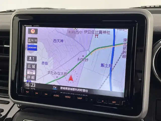 マツダ フレアワゴン カスタムスタイル ハイブリッド XS 宮城県 2020(令2)年 2.9万km ブルーイッシュブラックパール3 純正ナビ(CN-RZ853)/FM/AM/BT/CD/DVD/フルセグTV/シートヒーター/両側パワースライドドア/フリップダウンモニター/エンジンスターター/横滑り防止装置/コーナーセンサー/レーンキープアシスト/衝突被害軽減システム/オートマチックハイビーム/盗難防止装置/フォグランプ