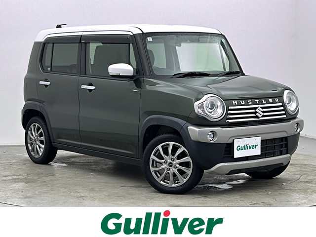 スズキ ハスラー Jスタイル Ⅱ 宮城県 2017(平29)年 4.8万km クールカーキパールメタリック/ホワイト2トーンルーフ ・4WD/・社外SDナビ/(CD・DVD・フルセグ・FM・AM・BT)/・バックカメラ/・デュアルカメラサポートブレーキ/・車線逸脱警報/・横滑り防止/・ヒルディセントコントロールスイッチ/・ダウンヒルアシストコントロールスイッチ/・前席シートヒーター/・ミラーヒーター/・純正エンジンスターター/・ETC/・HIDヘッドライト/・フォグライト/・オートライト/・革巻きステアリング/・ステアリングスイッチ/・アイドリングストップ/・電格ウィンカーミラー/・ドアバイザー/・スマートキー/・プッシュスタート/・純正AW付夏用タイヤ積込/（165/60R15 2016年製）