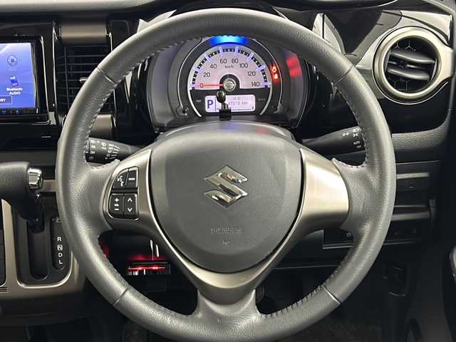 スズキ ハスラー Jスタイル Ⅱ 宮城県 2017(平29)年 4.8万km クールカーキパールメタリック/ホワイト2トーンルーフ ・4WD/・社外SDナビ/(CD・DVD・フルセグ・FM・AM・BT)/・バックカメラ/・デュアルカメラサポートブレーキ/・車線逸脱警報/・横滑り防止/・ヒルディセントコントロールスイッチ/・ダウンヒルアシストコントロールスイッチ/・前席シートヒーター/・ミラーヒーター/・純正エンジンスターター/・ETC/・HIDヘッドライト/・フォグライト/・オートライト/・革巻きステアリング/・ステアリングスイッチ/・アイドリングストップ/・電格ウィンカーミラー/・ドアバイザー/・スマートキー/・プッシュスタート/・純正AW付夏用タイヤ積込/（165/60R15 2016年製）