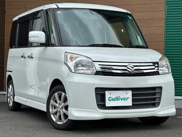 スズキ スペーシア X リミテッド 静岡県 2014(平26)年 5.6万km パールホワイト ワンオーナー/社外メモリナビ（AM/FM/DVD/BT/フルセグ）/両側パワースライドドア/衝突被害軽減システム/横滑り防止装置/アイドリングストップ/オートキセノンライト/純正アルミホイール/純正フロアマット/ドアバイザー/電動格納ミラー/スマートキー２/保障証/取扱説明書