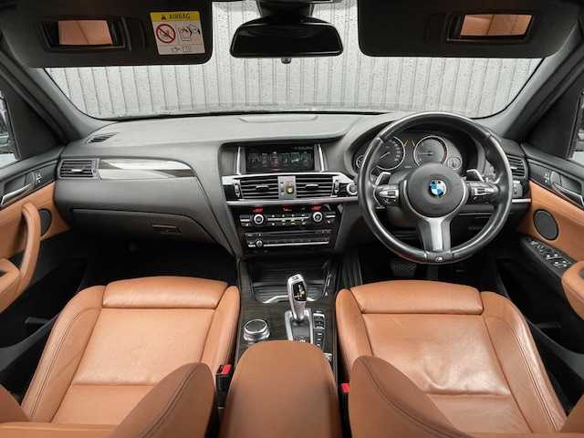ＢＭＷ Ｘ３ xDrive20d Mスポーツ 青森県 2016(平28)年 8.3万km サファイアブラックP 純正ナビ(CD/DVD/USB/AUX/BT)/ディーゼルターボ/バックカメラ/レーダークルーズコントロール/パドルシフト/衝突被害軽減ブレーキ/横滑り防止装置/アイドリングストップ/茶革シート/D/N席パワーシート(メモリー機能付)/D/N席シートヒーター/ビルトインETC/ルーフレール/パーキングセンサー/パワーバックドア/オートライト/フロアマット/ドアバイザー/ISOFIX/スペアキー×1/保証書/取扱説明書