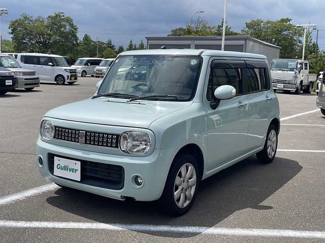 スズキ ラパン TL 青森県 2013(平25)年 7.1万km アロマティックアクアメタリック ・4WD/・純正ナビ/・フルセグ/・CD/DVD/SD/・ABS/・オートライト/・プッシュスタート/・スマートキー/・スペアキー1本/・社外エンジンスターター/・ドライブレコーダー（前後）/・ETC/・ドアバイザー/・純正フロアマット/・AW14インチ車載