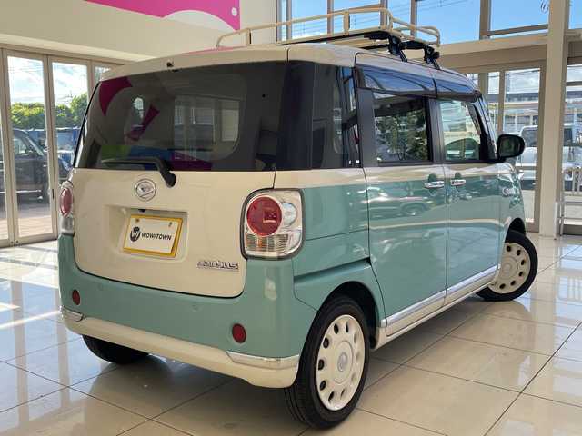 ダイハツ ムーヴ キャンバス X メイクアップ リミテッド SAⅢ 埼玉県 2021(令3)年 1.1万km パールホワイトⅢ/ファインミントメタリック 2トーン スマートアシスト　/純正メモリナビ/　　CD/DVD/BT/フルセグ/全方位カメラ /両側パワースライドドア /ステアリングスイッチ /アイドリングストップ