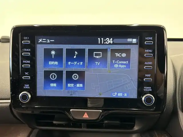 トヨタ ヤリスクロス ハイブリッド Z 岡山県 2021(令3)年 3.4万km ブラックマイカ/ブラスゴールドメタリック 2トーン 純正ナビ/USB/Bluetooth/フルセグTV/AppleCarPlay/360°カメラ/ハーフレザーシート/シートヒーター/ステアリングヒーター/ETC2.0/LEDヘッドライト/AHB/パワーテールゲート/ブレーキオートホールド/Tコネクト/パワーシート（D）/ACC/LTA/BSA/自動ブレーキ/PDC