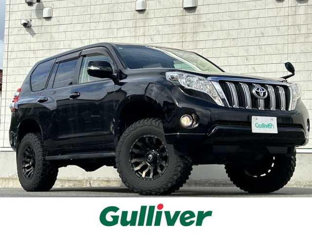 トヨタ ランドクルーザー プラド TX 山形県 2017(平29)年 13万km ブラック 4WD/リフトアップ/カロッツェリアSDナビ/FM/AM/フルセグ/DVD/Bluetooth/サンルーフ/横滑り防止装置/盗難防止装置/純正マット/純正バイザー/スマートキー/スペアキー/AUTOライト/フォグランプ/ダブルエアバック/純正アルミ付き冬タイヤ積載
