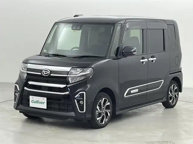 ダイハツ タント カスタム X スタイルセレクション 福岡県 2022(令4)年 3.4万km ブラックマイカメタリック 社外ナビ（ＢＴ，フルセグＴＶ）　/バックカメラ　/前後ドライブレコーダー　/コーナーセンサー　/衝突軽減ブレーキ　/アイドリングストップ　/両側電動スライドドア　/ハーフレザー　/シートヒーター　/純正１４インチＡＷ