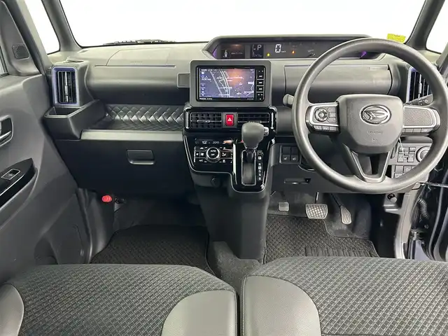 ダイハツ タント カスタム X スタイルセレクション 千葉県 2022(令4)年 3.4万km ブラックマイカメタリック 社外7インチメモリーナビ/・Bluetooth/・フルセグＴＶ/・CD/バックカメラ　/前後ドライブレコーダー　/コーナーセンサー　/アイドリングストップ　/両側電動スライドドア　/ハーフレザー　/シートヒーター　/純正１４インチＡＷ/スマートアシスト/・衝突回避支援ブレーキ機能/・衝突警報機能/・ブレーキ制御付誤発進抑制機能/・車線逸脱警報機能/・車線逸脱抑制制御機能/・路側逸脱警報機能/・ふらつき警報/・先行車発進お知らせ機能/・標識認識機能（進入禁止／最高速度／一時停止）/・アダプティブドライビングビーム/・コーナーセンサー