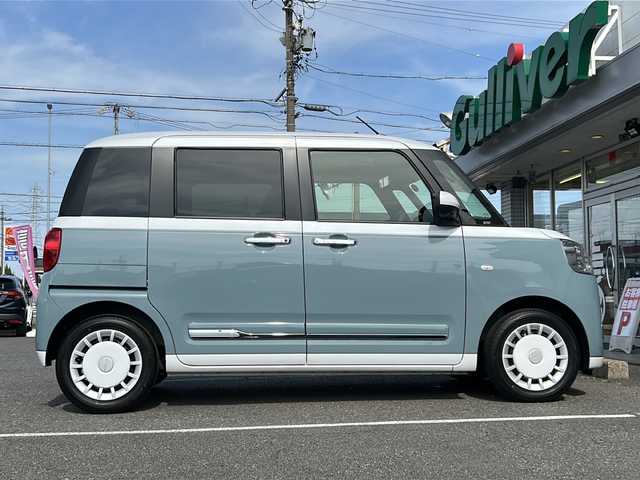 ダイハツ ムーヴ キャンバス ストライプス G 愛知県 2023(令5)年 1.9万km シャイニングホワイトパール/レイクブルーメタリック /禁煙/ワンオーナー/ディーラー整備記録簿R5.6.7//純正9インチディスプレイオーディオ/HDMI/USB/BT//フルセグ/AppleCarPlay/AndroidAuto//全方位カメラ/ETC/ディスプレイ連動純正ドラレコ//ワイヤレス充電//両側メモリ付きパワースライドドア//ステアリングスイッチ/シートヒーター//衝突契合機能/衝突回避支援ブレーキ機能//前後ブレーキ制御付き誤発進抑制機能//車線逸脱警報/路外逸脱警報/車線逸脱抑制制御機能//先行車発進告知/RSA/コーナーセンサー//アイドリングストップ//純正LEDオートライト/オートハイビーム//純正LEDフォグ//純正フロアマット//新車時保証書//取扱説明書//ドラレコ取扱説明書//ディスプレイオーディオ取扱説明書//スペアスマートキー有