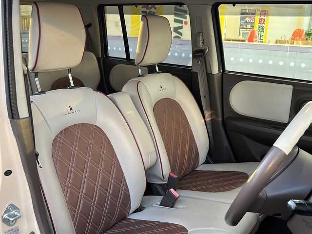 スズキ ラパン ショコラ X 神奈川県 2013(平25)年 5.8万km ミルクティーベージュメタリック/スペリアホワイト ワンオーナー/純正SDナビ/　USB/ワンセグTV/バックカメラ/ルーフラック/ビルトインETC/純正14インチAW/純正フロアマット/オートライト/電動格納ミラー/プッシュスタート/取扱説明書/保証書/スペアキー