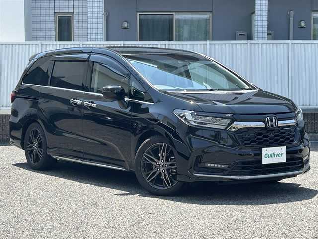 ホンダ オデッセイ アブソルート EX 愛知県 2021(令3)年 4.6万km プレミアムスパークルブラックパール ワンオーナー/純正メモリナビ(FM/AM/CD/DVD/BT/iPod/AppleCarPlay/USB/HDMI/フルセグ)/ホンダセンシング/　・後方誤発進抑制機能/　・車線維持支援システム/　・衝突軽減システム/　・アダクティブクルーズコントロール/オッドマン/クリアランスソナー・コーナーセンサー/ETC2.0/バックカメラ/純正後席モニター/ハーフレザーシート/パワーシート/シートヒーター/パワーバックドア/両側パワースライドドア/パドルシフト/ドライブレコーダー/LEDヘッドライト/フォグランプ/革巻きステアリング/純正AW18インチ/電動格納ミラー/アイドリングストップ/プッシュスタート/スマートキー/エンジンスターター/ステアリングリモコン/ハンズフリー/ABS/保証書