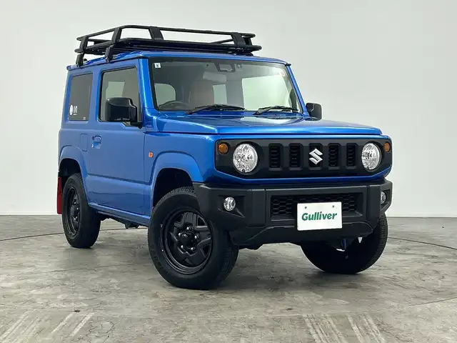 スズキ ジムニー XL 三重県 2021(令3)年 2.5万km ブリスクブルーM 禁煙車/純正SDナビ/（CD/DVD/SD/BT/フルセグTV）/バックカメラ/デュアルセンサーブレーキサポート/レーンキープアシスト/オートハイビーム/ドライブレコーダー/シートヒーター/革調シートカバー/ハーフルーフキャリア/ビルトインETC/スマートキー