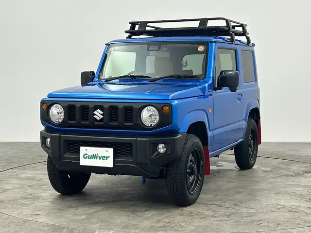 スズキ ジムニー XL 三重県 2021(令3)年 2.5万km ブリスクブルーM 禁煙車/純正SDナビ/（CD/DVD/SD/BT/フルセグTV）/バックカメラ/デュアルセンサーブレーキサポート/レーンキープアシスト/オートハイビーム/ドライブレコーダー/シートヒーター/革調シートカバー/ハーフルーフキャリア/ビルトインETC/スマートキー