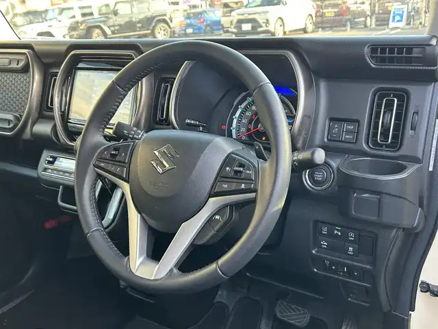 スズキ ハスラー Jスタイル Ⅱ ターボ 広島県 2024(令6)年 2.6万km シフォンアイボリーメタリック/ガンメタリック2トーン ワンオーナー/KENWOODナビ/【フルセグTV/CD/DVD/Bluetooth】/バックカメラ/ETC/ドライブレコーダー/HDMI/ハーフレザーシート/シートヒーター(D/N)/パドルシフト/衝突被害軽減ブレーキ/レーダークルーズコントロール/ルーフレール/コーナーセンサー/LEDヘッドライト/オートライト/プッシュスタート/スマートキー/スペアキー/アイドリングストップ/保証書/取扱説明書