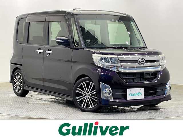 ダイハツ タント カスタム RS トップED SAⅡ 栃木県 2015(平27)年 7.6万km ナイトシャドーパープルクリスタルM 純正ナビ/（CD/DVD/フルセグTV/Bluetooth/SD・USB）/バックカメラ/ダウンサス/衝突被害軽減システム/ETC/前方ドラレコ/両側パワースライドドア/ハーフレザーシート/禁煙車/オートライト/LEDヘッドライト/横滑り防止装置/フォグランプ/スマートキー/プッシュスタート/アイドリングストップ/ステアリングスイッチ/電動格納ミラー/純正アルミホイール/社外フロアマット