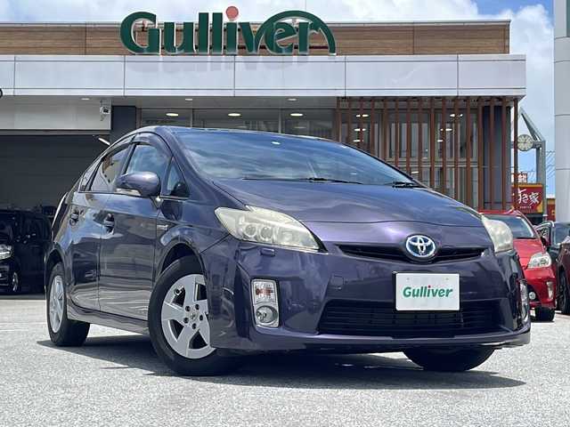 トヨタ プリウス S　LEDエディション 沖縄県 2011(平23)年 8.6万km ダークバイオレットマイカメタリック 純正ナビ・TV・CD・DVD/バックカメラ/ETC/オートライト/純正アルミ/LEDヘッドライト/スマートキー/フォグランプ/ウィンカードアミラー