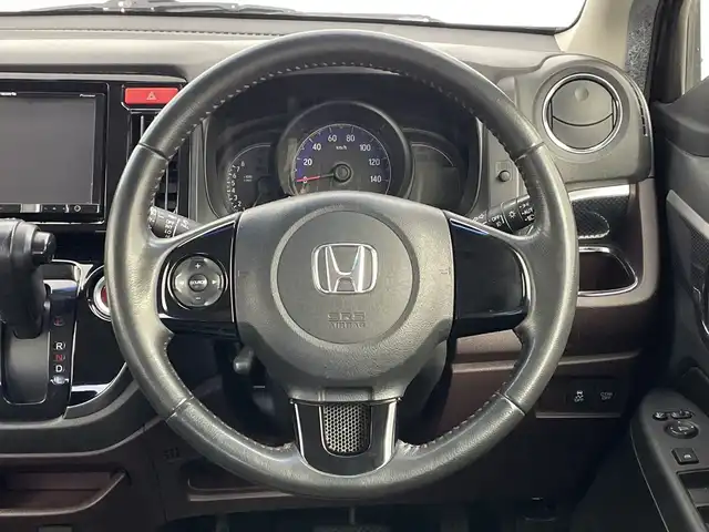 ホンダ Ｎ ＷＧＮ カスタム G 新潟県 2014(平26)年 9.7万km スマートブラック 社外SDナビ/バックモニター/純正フロアマット/ハーフレザーシート/社外16インチAW夏タイヤ/横滑り防止機能