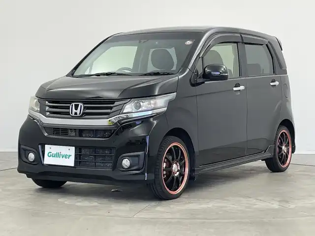 ホンダ Ｎ ＷＧＮ カスタム G 新潟県 2014(平26)年 9.7万km スマートブラック 社外SDナビ/バックモニター/純正フロアマット/ハーフレザーシート/社外16インチAW夏タイヤ/横滑り防止機能
