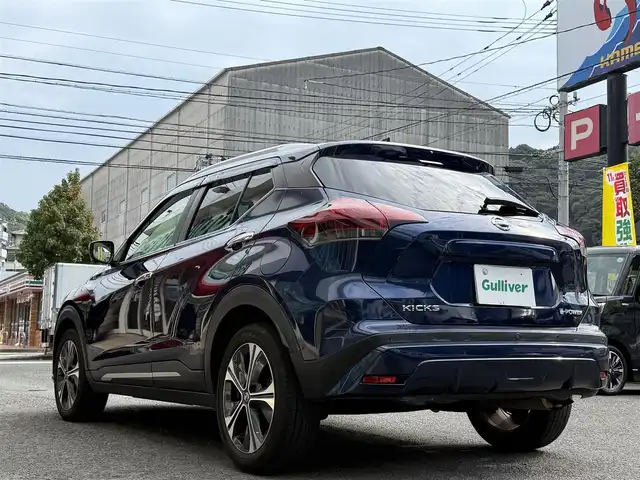 日産 キックス X 長崎県 2021(令3)年 3.2万km ダークブルー 登録時31576km/純正ナビ/・Bluetoothaudio/・TV/・DVD/全方位カメラ/プロパイロット/前後ドライブレコーダー/デジタルインナーミラー/ビルトインETC/ルーフレール/ドアバイザー