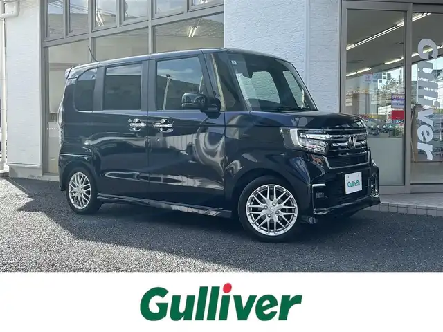 ホンダ Ｎ ＢＯＸ カスタム L ターボ 神奈川県 2022(令4)年 2.3万km ミッドナイトブルービームM ワンオーナー/純正ナビ/フルセグTV/バックカメラ/両側パワースライド/クルーズコントロール/パドルシフト/ハーフレザー/前席シートヒーター/ETC/前後ドライブレコーダー/コーナーセンサー/スマートキー/スペアキー×1/純正フロアマット/純正AW/取扱説明書/保証書