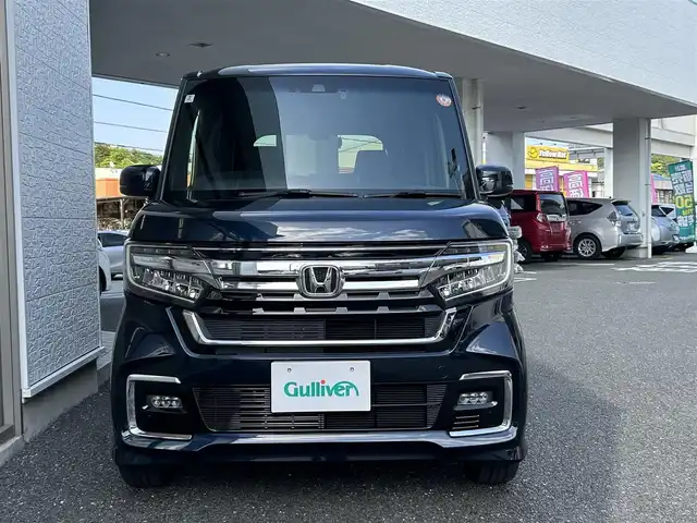 ホンダ Ｎ ＢＯＸ カスタム L ターボ 神奈川県 2022(令4)年 2.3万km ミッドナイトブルービームM ワンオーナー/純正ナビ/フルセグTV/バックカメラ/両側パワースライド/クルーズコントロール/パドルシフト/ハーフレザー/前席シートヒーター/ETC/前後ドライブレコーダー/コーナーセンサー/スマートキー/スペアキー×1/純正フロアマット/純正AW/取扱説明書/保証書
