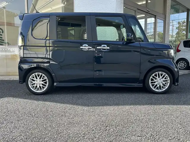 ホンダ Ｎ ＢＯＸ カスタム L ターボ 神奈川県 2022(令4)年 2.3万km ミッドナイトブルービームM ワンオーナー/純正ナビ/フルセグTV/バックカメラ/両側パワースライド/クルーズコントロール/パドルシフト/ハーフレザー/前席シートヒーター/ETC/前後ドライブレコーダー/コーナーセンサー/スマートキー/スペアキー×1/純正フロアマット/純正AW/取扱説明書/保証書