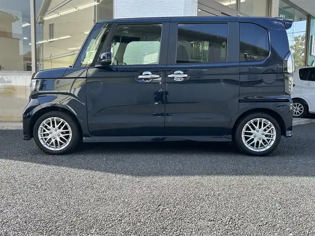 ホンダ Ｎ ＢＯＸ カスタム L ターボ 神奈川県 2022(令4)年 2.3万km ミッドナイトブルービームM ワンオーナー/純正ナビ/フルセグTV/バックカメラ/両側パワースライド/クルーズコントロール/パドルシフト/ハーフレザー/前席シートヒーター/ETC/前後ドライブレコーダー/コーナーセンサー/スマートキー/スペアキー×1/純正フロアマット/純正AW/取扱説明書/保証書