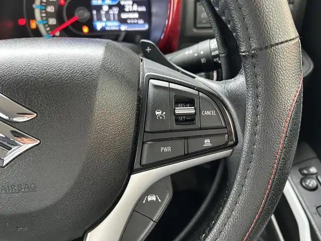 スズキ ハスラー HYBRID X ターボ 佐賀県 2020(令2)年 5.4万km フェニックスレッドパール/ガンメタリック2トーンルーフ デュアルカメラブレーキサポート/追従クルーズコントロール/バックセンサー/社外ディスプレイオーディオ/・バックカメラ/・BT/CD/シートヒーター/前後ドラレコ(ZDR025)/LEDヘッドライト/オートライト/フォグランプ/プッシュスタート/ETC/革巻きステアリング/パドルシフト/社外18インチAW/スペアキー×１/取扱説明書