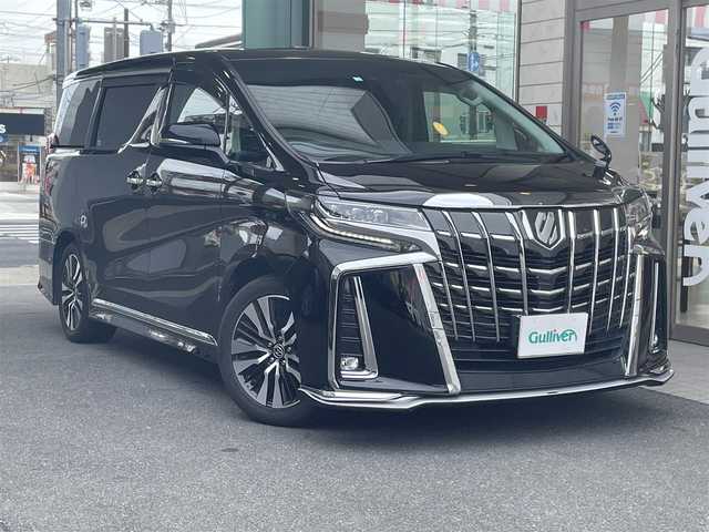 トヨタ アルファード S Cパッケージ 愛知県 2020(令2)年 6.3万km ブラック ツインムーンルーフ〈MOP〉/黒合皮シート/前席パワーシート/2列目エグゼクティブパワーシート/前席シートヒーター＆ベンチレーション/両側パワースライドドア/パワーバックドア/三眼LEDヘッドライト＆シーケンシャルターンランプ/TOYOTA SAFETY SENSE/・プリクラッシュセーフティ/・レーントレーシングアシスト/・レーダークルーズコントロール/・ロードサインアシスト/・アダプティブハイビーム/デジタルインナーミラー〈MOP〉/ブラインドスポットモニター〈MOP〉/リアクロストラフィックアラート〈MOP〉/社外フロントアンダースポイラー/社外マフラーカッター/純正18インチAW