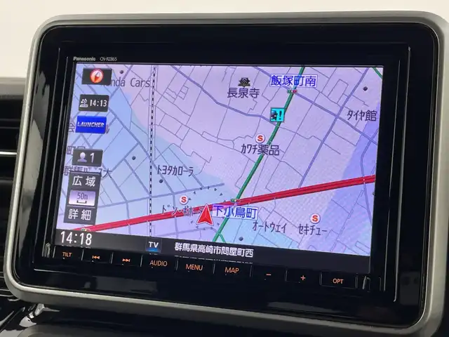 スズキ スペーシア カスタム HYBRID XS 群馬県 2021(令3)年 3.9万km ブルーイッシュブラックパール3 8インチ純正ナビ/ドラレコ前後/バックカメラ/全方位カメラ/LEDhヘッドライト/シートヒーター/ハーフレザーシート/両側パワースライドドア