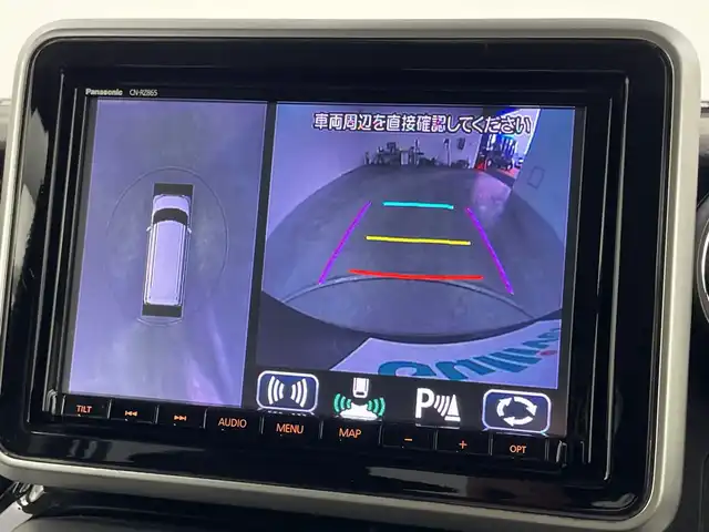 スズキ スペーシア カスタム HYBRID XS 群馬県 2021(令3)年 3.9万km ブルーイッシュブラックパール3 8インチ純正ナビ/ドラレコ前後/バックカメラ/全方位カメラ/LEDhヘッドライト/シートヒーター/ハーフレザーシート/両側パワースライドドア