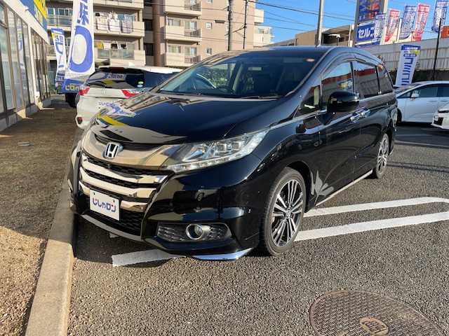 ホンダ オデッセイ アブソルート EX 東京都 2014(平26)年 10.8万km クリスタルブラックパール (株)IDOMが運営する【じしゃロン国分寺店】の自社ローン対象車両になります。こちらは現金ご利用時の価格です。自社ローンご希望の方は別途その旨お申付け下さい。/衝突被害軽減ブレーキシステム(CMBS)/マルチビューカメラシステム/両側パワースライドドア/純正インターメモリナビ/フルセグテレビ/フリップダウンモニター/2列目オットマン/クルーズコントロール/純正18インチアルミ/スマートキー/パドルシフト/ステアリングスイッチ/LED/ETC