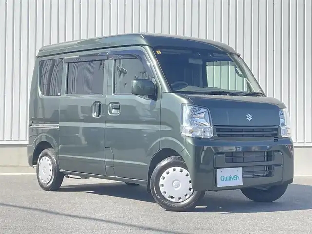 スズキ エブリイ JOIN 群馬県 2021(令3)年 0.7万km クールカーキPM 純正オーディオ(FM/AM/AUX/CD)/ポータブルナビ/ワンオーナー/衝突軽減ブレーキ/コーナーセンサー/オートライト/電動格納ミラー/両側スライドドア/純正フロアマット/純正ホイールキャップ/純正ドアバイザー/パワーウィンドウ/パワーステアリング/保証書/取扱説明書