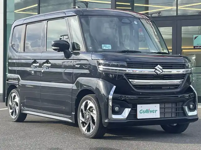 スズキ スペーシア カスタム HYBRID XS 鹿児島県 2025(令7)年 0.8万km ブルーイッシュブラックパール3 オートブレーキホールド/ヘッドアップディスプレイ/純正9インチナビ/BT/フルセグ/アラウンドビューモニター/両側パワースライドドア/クルーズコントロール/LEDオートライト/オートハイビーム/ハンドルヒーター/ハーフレザーシート/シートヒーター/純正15インチアルミホイール/アイドリングストップ/スマートキー