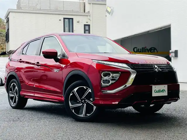 三菱 エクリプス クロス ＰＨＥＶ P 神奈川県 2021(令3)年 3.6万km レッドダイヤモンド 登録時走行距離35657km/ワンオーナー/純正メモリナビ/　【CD/DVD/フルセグTV】/全方位カメラ/バックカメラ/ETC/ヘッドアップディスプレイ/クルーズコントロール(追従走行有り)/衝突被害軽減ブレーキ/ブラインドスポットモニター/レーンキープアシスト/ハーフレザーシート（黒）/シートヒーター/パワーシート/コーナーセンサー/横滑り防止/ステアリングヒーター/純正LEDライト/オートライト/フォグランプ/ヘッドライトレベライザー/純正18インチアルミホイール /ウインカーミラー/純正フロアマット/リアプライバシーガラス/プッシュスタート/スペアキー×1【スマートキー】/保証書/取扱説明書