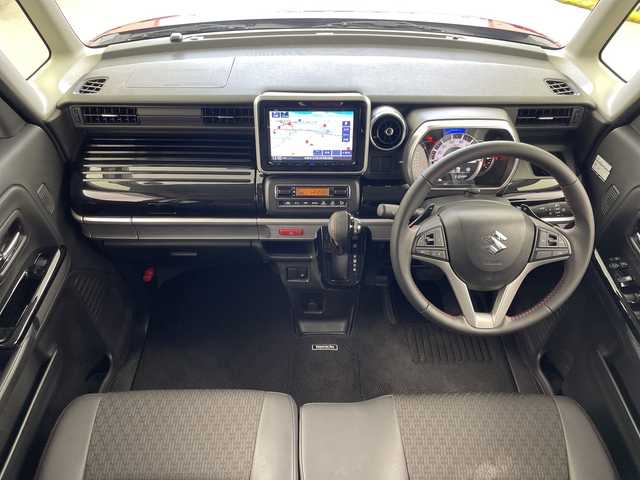 スズキ スペーシア カスタム HYBRID XS ターボ 岐阜県 2019(令1)年 3.1万km フェニックスレッドパール 純正8インチナビゲーション【KEMWOOD】/Bluetooth/CD DVD/フルセグテレビ/iPod/USB/AM FM/SD/両側パワースライドドア/革巻きステアリング/ステアリングリモコン/パドルシフト/LEDヘッドライト/オートライト/ハーフレザーシート/シートヒーター(D席)/純正ビルトインETC/シートバックテーブル/スズキセーフティサポート/衝突被害軽減機能/横滑り防止装置/車線逸脱警報