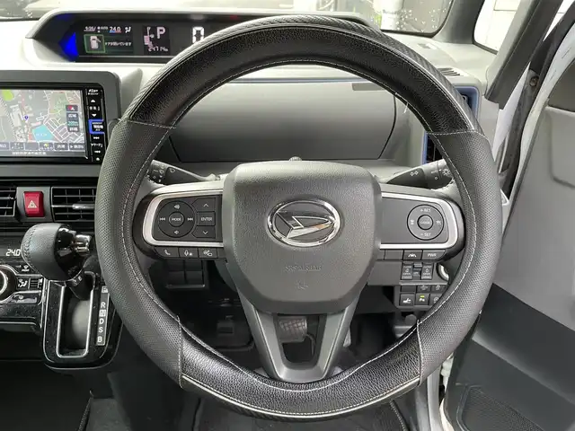 ダイハツ タント カスタム RS 滋賀県 2020(令2)年 2.5万km シャイニングホワイトパール 純正ナビ/(Bluetooth/CD/DVD/フルセグTV)/衝突被害軽減システム/全方位カメラ/レーダークルーズコントロール/両側パワースライドドア/ETC/コーナーセンサー/ステアリングスイッチ/ハーフレザーシート/LEDヘッドライト/オートライト/オートハイビーム/純正15インチアルミホイール/ドライブレコーダー/スペアキー