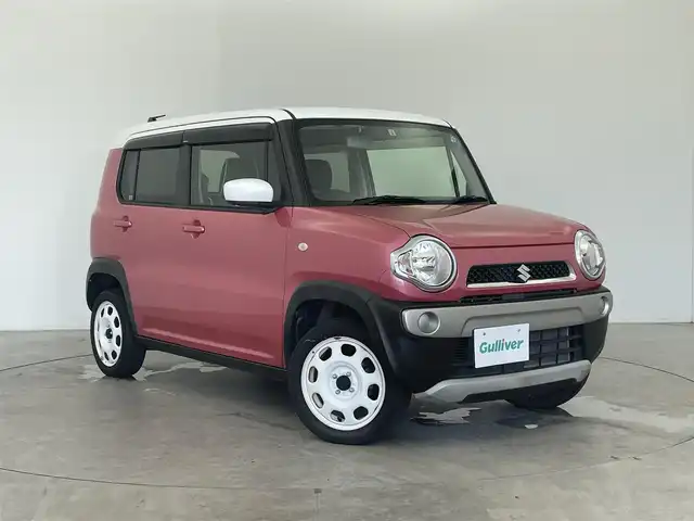 スズキ ハスラー G 富山県 2019(令1)年 3.4万km チアフルピンクメタリック/ホワイト2トーンルーフ ワンオーナー/社外7型ナビ（AM/FM/CD/DVD/SD/BT）/フルセグTV/デュアルカメラブレーキサポート/レーンキープアシスト/前席シートヒーター/スマートキー/プッシュスタート/純正15インチAW/純正フロアマット/ドアバイザー/オートエアコン/アイドリングストップ/取扱説明書/保証書