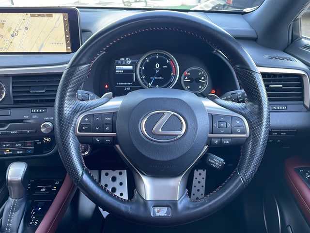 レクサス ＲＸ 200t Fスポーツ 道東・釧路十勝 2017(平29)年 5.4万km グラファイトブラックガラスフレーク ・TRDエアロ/・ワンオーナー/・4WD/・純正ナビ/・CD/DVD/Blu-ray/Bluetooth/・フルセグTV/・サンルーフ/・TRD製エアロ（F/S/R)/・TRD製スポーツマフラー/・レーンキーピングアシスト/・オートマチックハイビーム/・レーダークルーズコントロール/・レザーシート/・エアシート/・シートヒーター/・エアシート/・ステアリングヒーター/・パドルシフト/・ステアリングヒーター/・角型3眼LEDヘッドライト/・フォグランプ/・オートライト/・プッシュスタート/・スマートキー/・スペアキー/・ステアリングスイッチ/・AC100V