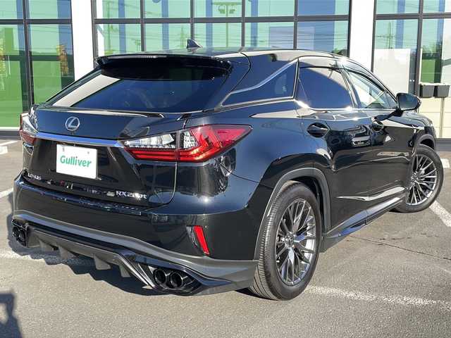 レクサス ＲＸ 200t Fスポーツ 道東・釧路十勝 2017(平29)年 5.4万km グラファイトブラックガラスフレーク ・TRDエアロ/・ワンオーナー/・4WD/・純正ナビ/・CD/DVD/Blu-ray/Bluetooth/・フルセグTV/・サンルーフ/・TRD製エアロ（F/S/R)/・TRD製スポーツマフラー/・レーンキーピングアシスト/・オートマチックハイビーム/・レーダークルーズコントロール/・レザーシート/・エアシート/・シートヒーター/・エアシート/・ステアリングヒーター/・パドルシフト/・ステアリングヒーター/・角型3眼LEDヘッドライト/・フォグランプ/・オートライト/・プッシュスタート/・スマートキー/・スペアキー/・ステアリングスイッチ/・AC100V