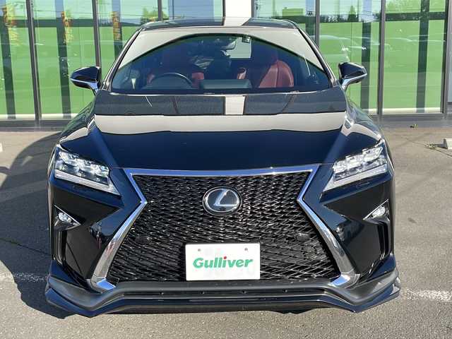 レクサス ＲＸ 200t Fスポーツ 道東・釧路十勝 2017(平29)年 5.4万km グラファイトブラックガラスフレーク ・TRDエアロ/・ワンオーナー/・4WD/・純正ナビ/・CD/DVD/Blu-ray/Bluetooth/・フルセグTV/・サンルーフ/・TRD製エアロ（F/S/R)/・TRD製スポーツマフラー/・レーンキーピングアシスト/・オートマチックハイビーム/・レーダークルーズコントロール/・レザーシート/・エアシート/・シートヒーター/・エアシート/・ステアリングヒーター/・パドルシフト/・ステアリングヒーター/・角型3眼LEDヘッドライト/・フォグランプ/・オートライト/・プッシュスタート/・スマートキー/・スペアキー/・ステアリングスイッチ/・AC100V