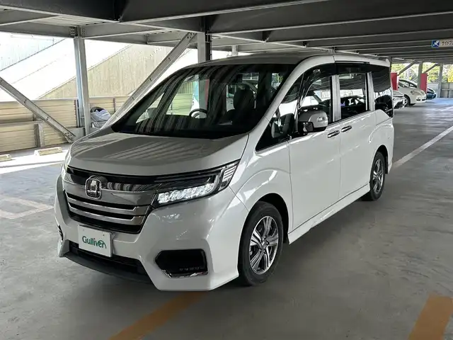 ホンダ ステップワゴン スパーダ eHEV G EXホンダS 静岡県 2021(令3)年 6.1万km プラチナホワイトパール 純正SDナビ/・フルセグ/CD/DVD/Bluetooth/USB/ホンダセンシング/バックカメラ/クルーズコントロール追従有/ビルトインETC2.0/両側パワースライドドア/シートヒーターD/N/スマートキー/・プッシュスタート/後席サンシェード/前後ドライブレコーダー/純正アルミホイール/純正フロアマット/ドアバイザー