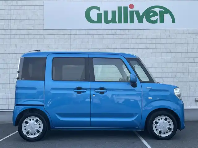 スズキ スペーシア HYBRID G 栃木県 2018(平30)年 5.6万km ブリスクブルーM ワンオーナー/ユピテルポータブルナビ/　(ハイウェイラジオ/MP3/レーダー探知機)/ワンセグTV/ビルトインETC/ドライブレコーダー/パーキングセンサー/セーフティサポート/・デュアルセンサーブレーキサポート/・後退時ブレーキサポート/・誤発進抑制機能(前後)/・車線逸脱警報機能/・ふらつき警報機能/・先行車発進お知らせ機能/・ハイビームアシスト/オートライト/オートエアコン/ベンチシート/フルフラット/キーレスプッシュスタートシステム/禁煙車/保証書/取扱説明書/取扱説明書